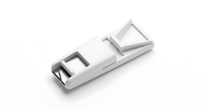 Metal whistle on white background.