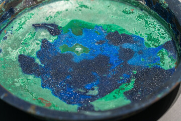 Fototapeta premium A close-up of a bronze bowl from the Warring States period of China.