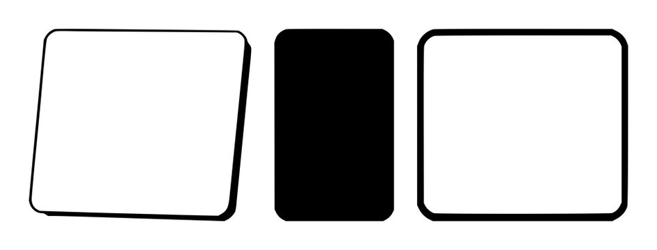 Flashcard icon set with solid black icon on white background depicting a rectangle featuring flashcard, icon, rectangular with black and white