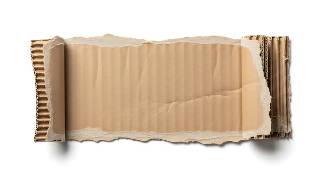Torn cardboard box packaging material closeup.