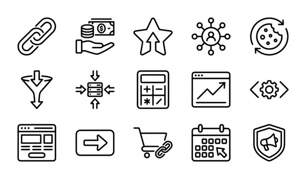 Digital Marketing Icons Set: SEO, Analytics, Finance, Shopping, Strategy & More