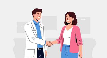 Fototapeta premium Doctor and Patient Handshake - Medical Consultation and Trust