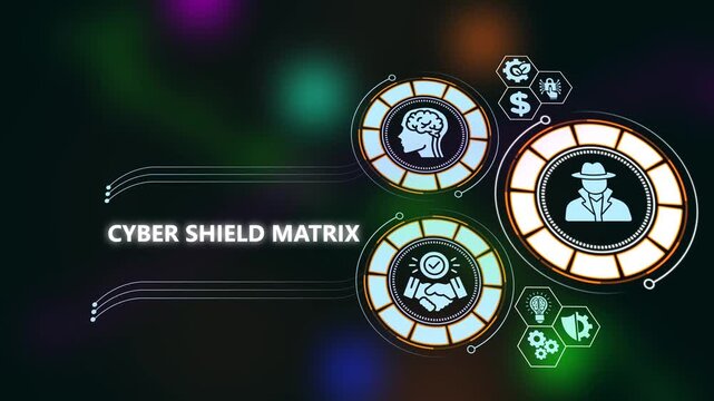Cyber shield matrix: digital security and data protection hud interface