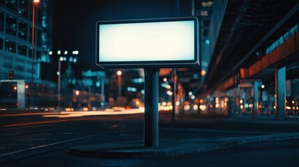 Obraz premium Blank billboard city night