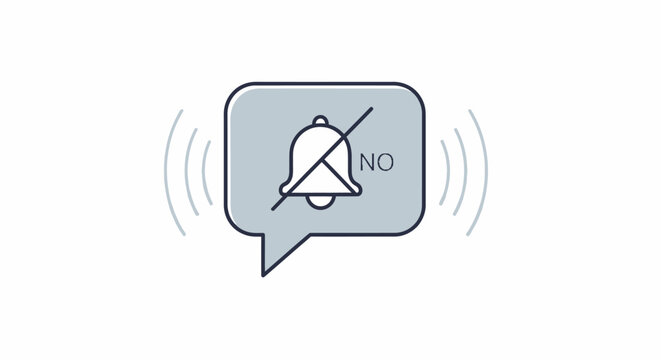 Notification mute icon with speech bubble.