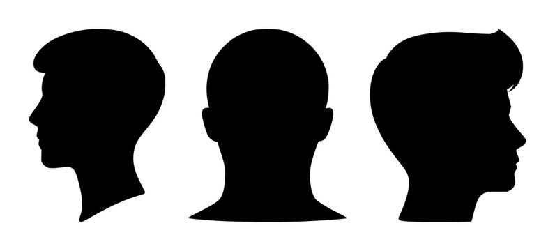 Metaverse avatar head set with solid black icon on white background, minimalistic silhouette vector illustration featuring avatar, head, profile with metaverse and icon