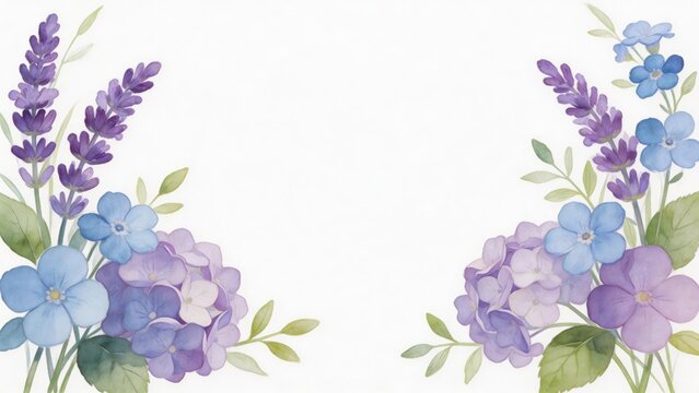 Floral arrangement with purple and blue flowers