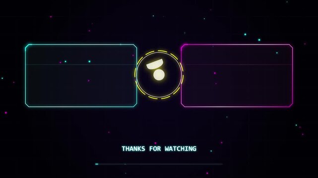 Animated Neon End Screen Overlay for Video Streaming Channels