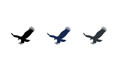 Fototapeta premium Silhouette eagle icon design flying bird silhouettes