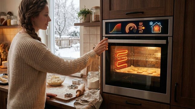 Energy efficient smart oven preheat optimization, reduced wait, winter baking, intelligent timing, efficient culinary 
