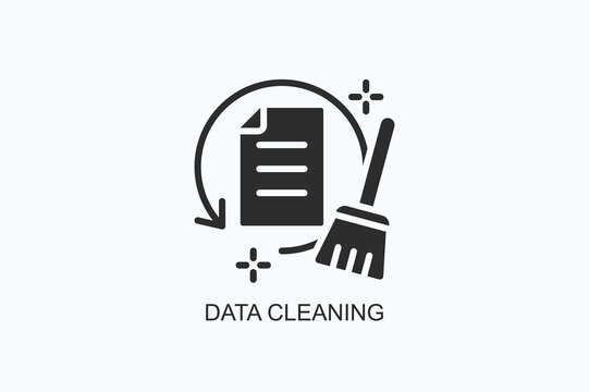Data Cleaning Icon Or Logo Isolated Vector Illustration