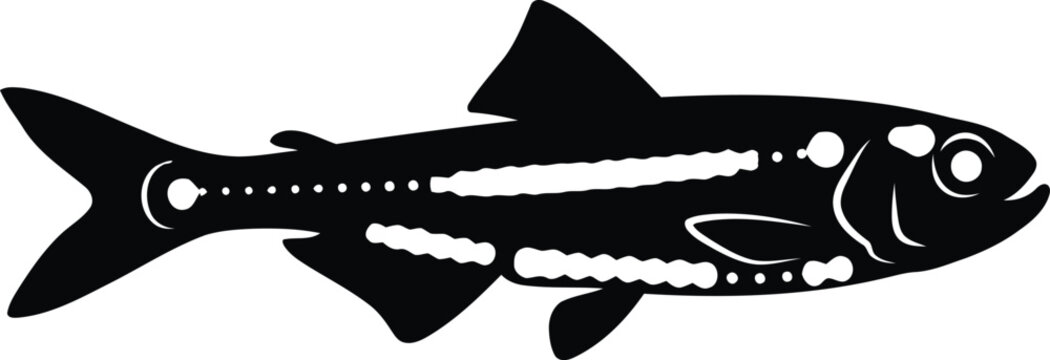 Minimalist Deep Ocean Fish Graphic.
