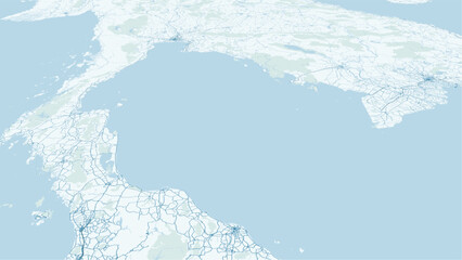 Modern minimalist vector map of the Gulf of Thailand. High-quality scalable illustration of the Gulf coastline, islands (Koh Samui, Koh Chang), and Southeast Asia maritime geography fo © AliRza