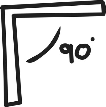 90 Degrees Right Angle Measurement Icon