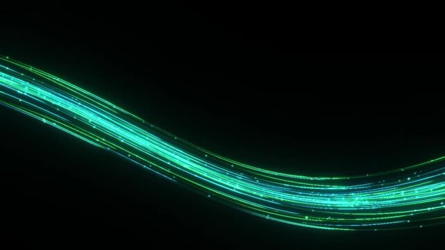 High quality 4K seamless abstract background loop. Perfect for sci-fi, quantum physics, data transfer, telecommunications, and cinematic visual concepts.