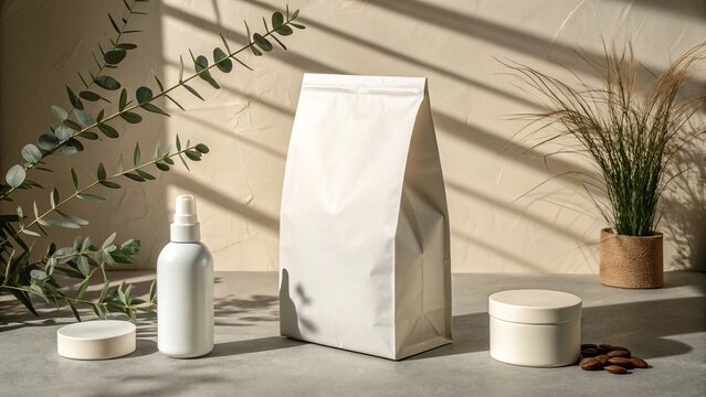 Empty product packaging on clean background, soft realistic shadows - 11