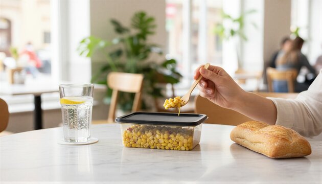 Candid snack time with zesty corn salad
