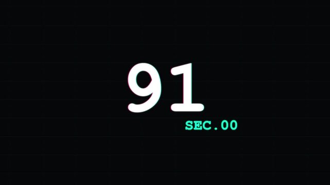 Countdown Timer Showing Declining Seconds on Digital Dark Background