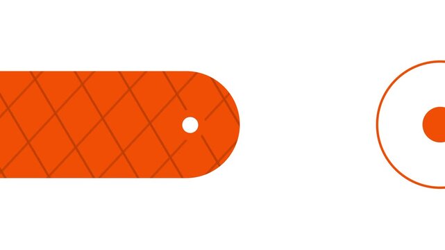 An orange pill-shaped button with a crosshatch texture and small dot center on a white background showing press interaction