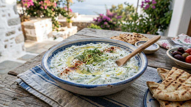 Greek tzatziki yogurt cucumber sauce