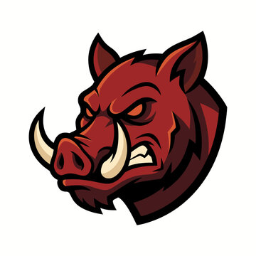Fierce Wild Hog Head Mascot Logo for Esport Team