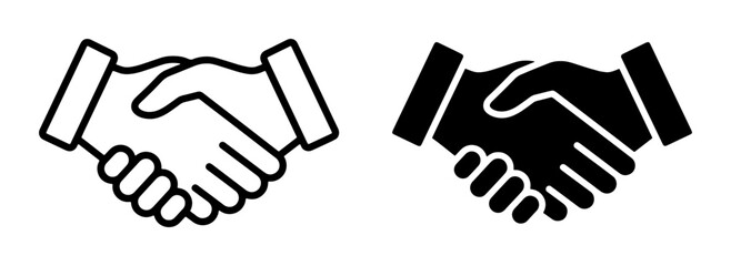 Fototapeta premium Handshake Icons, Agreement Symbol, Partnership Vector Graphics, Business Deal Concept
