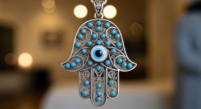 Hamsa Hand Blue Evil Eye Jewelry.