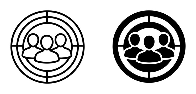 Target Audience Icons, Group Focus, Customer Segmentation, Marketing Strategy, Business Goal
