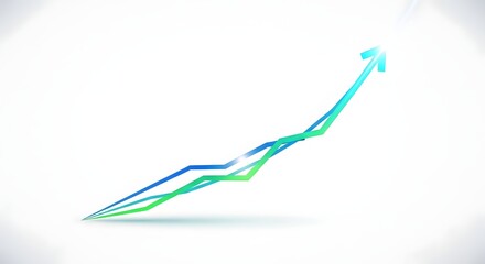 Obraz premium Abstract Success Chart with Rising Lines and Upward Arrow Design