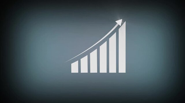 Business growth concept chart bar growth report and arrow growth, success business graph business arrow up animation. business graph success animation arrow on black