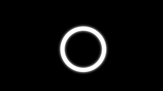 Science Loading white Circle Ring on black background. 100 in the loading ring. Loading Transfer Download Animation from zero to one hundred .k