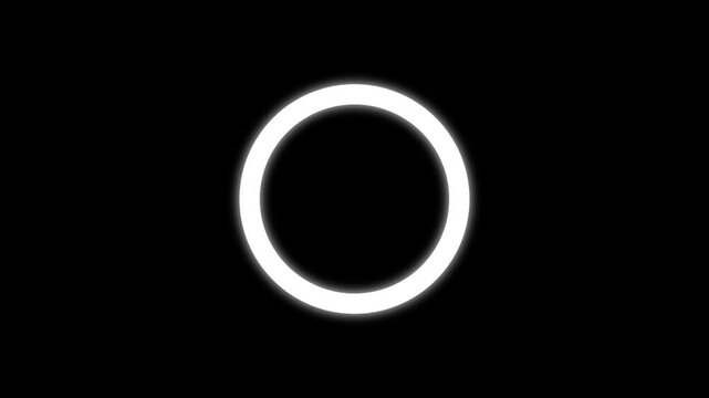 Science Loading white Circle Ring on black background. 100 in the loading ring. Loading Transfer Download Animation from zero to one hundred .k
