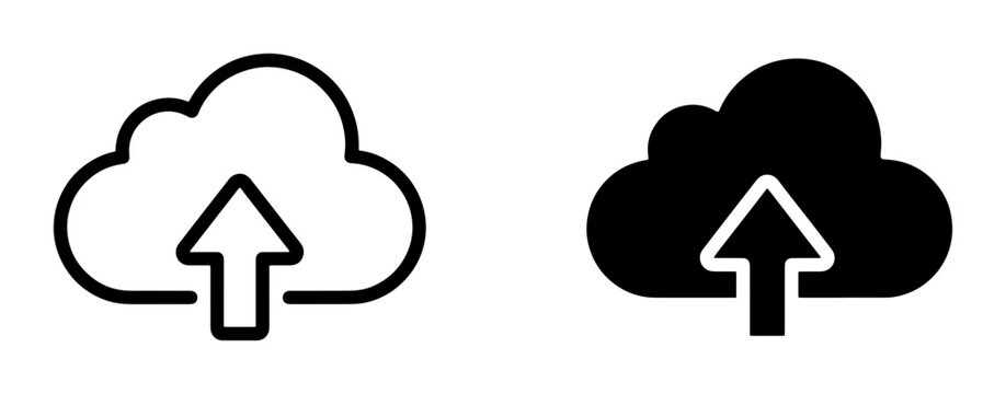 Cloud Upload Icons, Data Transfer Symbols, Digital Storage Icons, Internet Service Icons