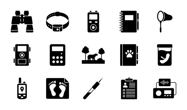 Veterinary Icons Set: Pet Care, Animal Health, Diagnostics, Equipment, Supplies