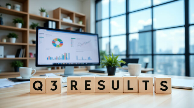 Financial Q3 results presentation and third quarter revenue analysis used for strategic business assessment of enterprise progress and development during annual fiscal reporting meeting