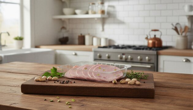 Gourmet pistachio cold cuts with fresh herbs