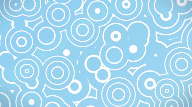 Blue concentric circles and white rings expand and pulsate across the screen in a flat vector loop.