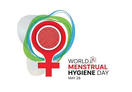 World Menstrual Hygiene Day awareness campaign logo with female symbol and flower