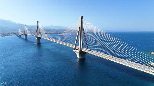 Rio&ndash;Antirrio Bridge over Gulf of Corinth near Patras, Greece