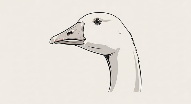 Goose head illustration in profile view.
