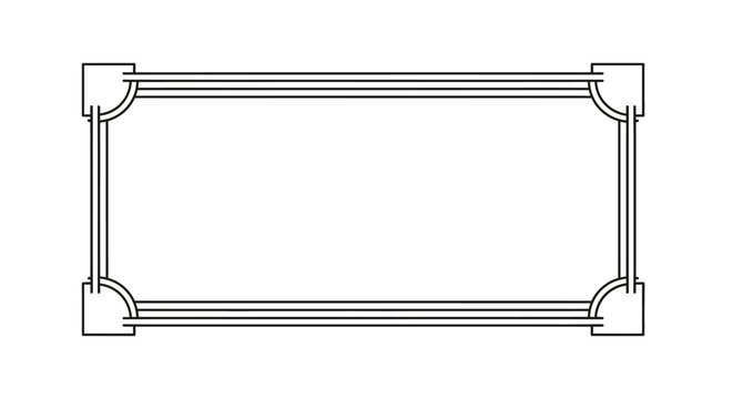 Decorative Rectangle Frame with Rounded Corners and Double Lines - Elegant Border Design