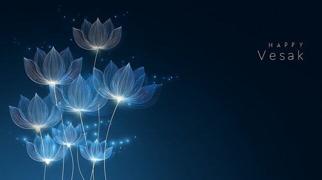 glowing lotus vesak lanterns floating upward