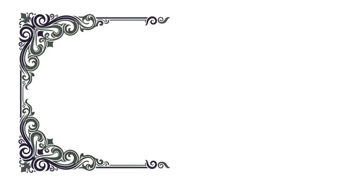 Elegant Decorative Corner Border Flourish Ornament - Vintage Style Design Element