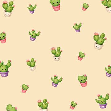 seamless pattern with cactus pattern