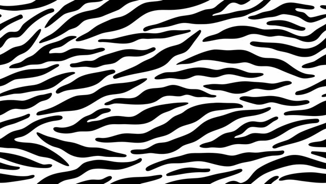 Seamless black and white zebra stripe pattern with organic flowing shapes high quality professional detailed modern elegant stylish