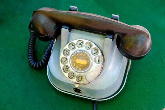 Vintage rotary telephone at Paris flea market