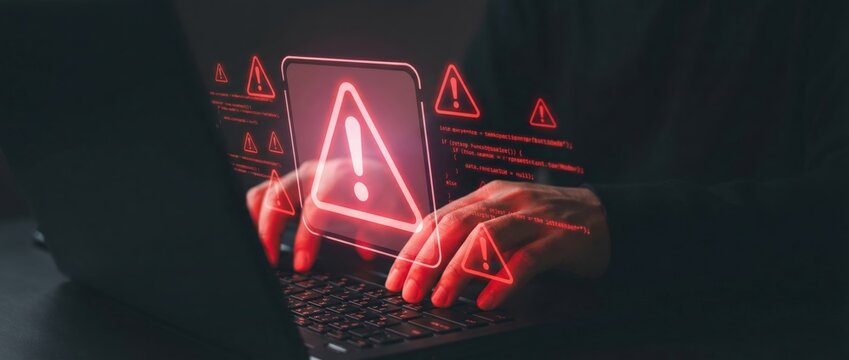 Cybersecurity alert detecting digital threats online environment infographic dark theme close-up viewpoint data protection strategies