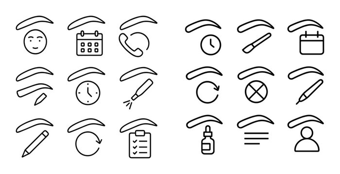 Eyebrow and schedule icons depicting appointments and reminders