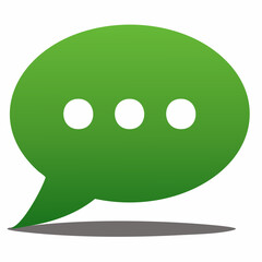 Fototapeta premium Green Speech Bubble Icon with Ellipsis