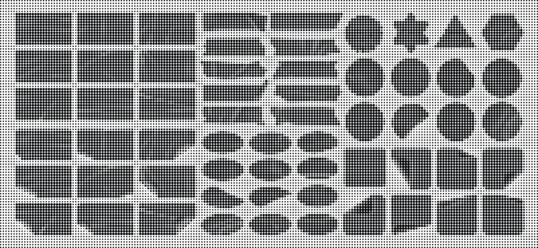 Geometric shapes arranged on a transparent background for design